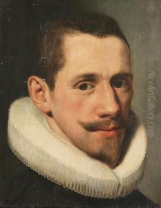 Portrait Of A Gentleman, Bust-length, In A Black Costume With A White 'molensteenkraag' by Cornelis Ketel