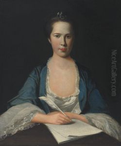 Lady At Her Writing Table by Tilly Kettle