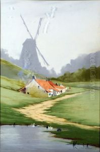 Paysage Avec Moulin by Vital Keuller