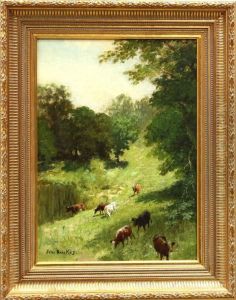 Cattle On A Hillside by John Ross Key
