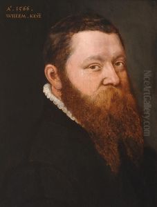 Portrait Of A Gentleman In A Black Coatwith A Lace Collar