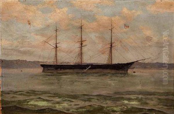 Ship Portrait The Clipper Pekina At Anchor In Port Augusta - view 1