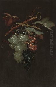 Bunches Of White, Black And Red Grapes by Thomas Keyse Gloucester