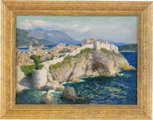 View Of A Fortified Town On The Mediterranean by Nikolai Vasilievich Kharitonov