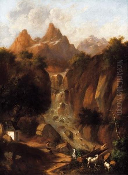 Romantic Landscape With A Shepherd - view 1