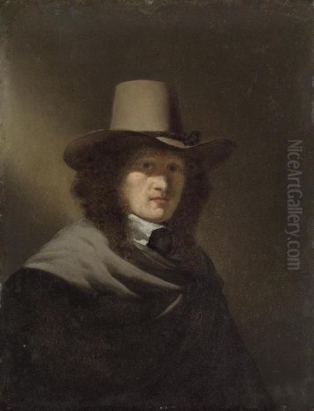 Portrait Of A Man, Half-length, In A Brown Coat And Hat - view 1