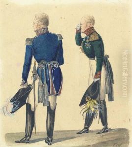 Two Russian Officers by Lev Ivanovich Kiel