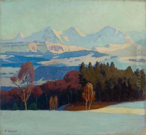 Winterliche Gebirgslandschaft by Robert Kiener