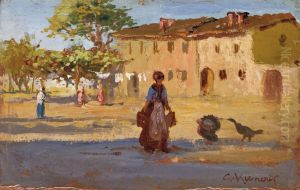 Paesaggio Con Figura by Giorgio Kienerk