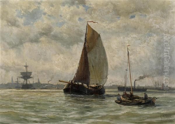 Segelschiff Vor Hafen. 1881. - view 1