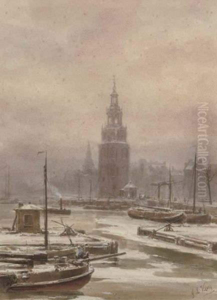 The Montelbaanstoren In Winter, Amsterdam - view 1