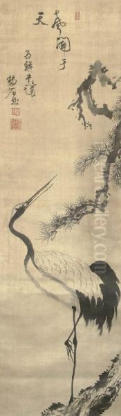 Crane Under Pine - view 1