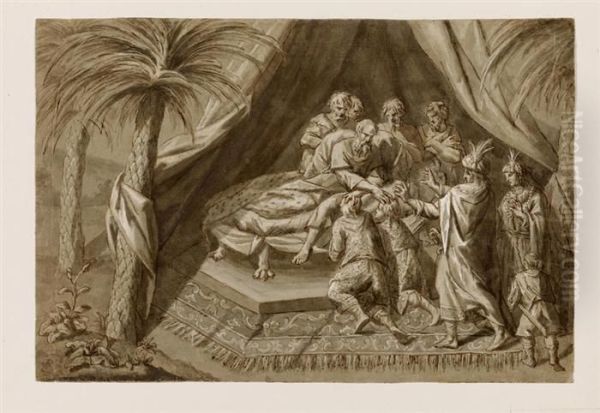 Old Testament Scene With Esau And Jacob. - view 1