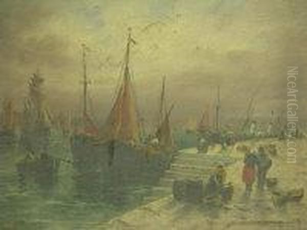 Busy Quayside With Fisherfolk - view 1