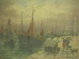 Busy Quayside With Fisherfolk by S.L. Kilpack
