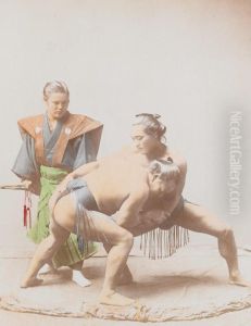 Sumo Wrestlers by Kusakabe Kimbei
