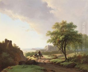 Travellers On The Way To Market by Cornelis Kimmel