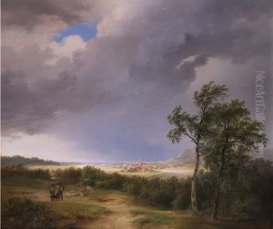Tiefe Landschaft Mit Ort Vor Dem Gewitter by Cornelis Kimmel