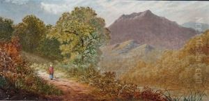 A Lady With Basket On A Country Lane