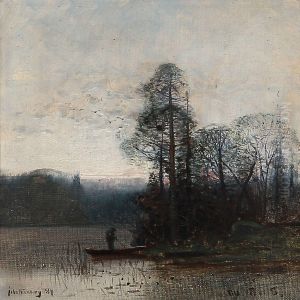 Evening Atmosphere At A Lake by Johan Kindborg