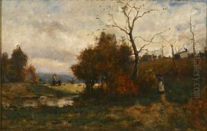 Figures In A Barbizon Landscape Figures In A Barbizon Landscape
