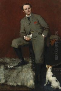 A Portrait Of A Man With His Jack Russell Terrier