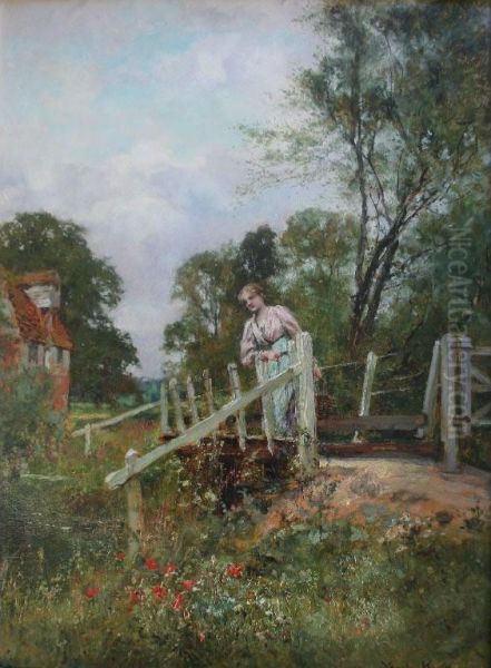 Lady On A Country Bridge - view 1