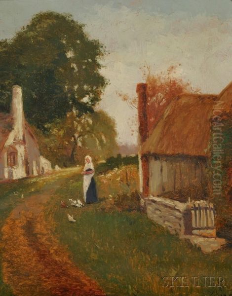 Peasant Girl With Chickens - view 1