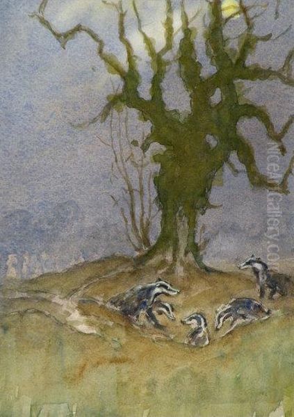 Badgers By Moonlight - view 1