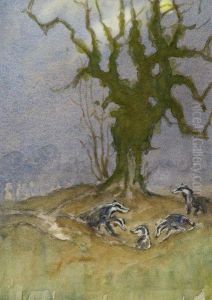 Badgers By Moonlight by John King