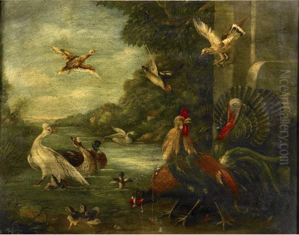 Untitled (exotic Fowl In Landscape) - view 1