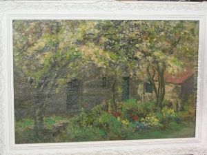 Country Garden With Blossom Trees