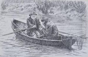 Fishermen In A Boat by William Gunning King