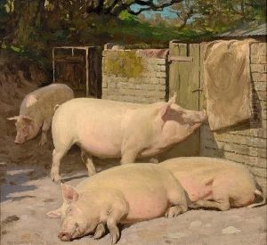Porkers Resting by William Gunning King