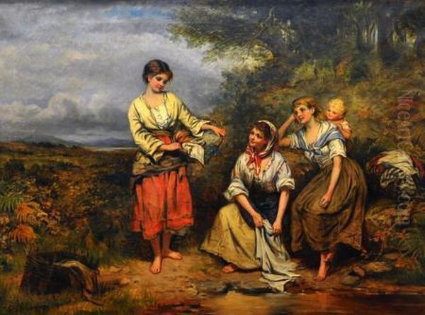 young Maidens By The Stream - view 1
