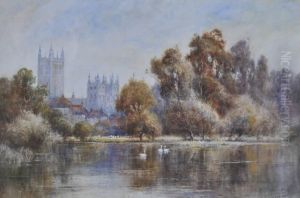Lakescene Near Canterbury Cathedral by Wiggs Kinnaird