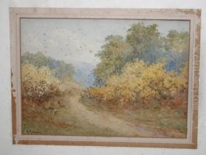 Country Lane With Rabbits by Albert Kinsley