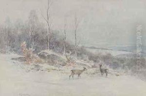 Winterlandschaft Mit Rehwild by Nelson Gray Kinsley