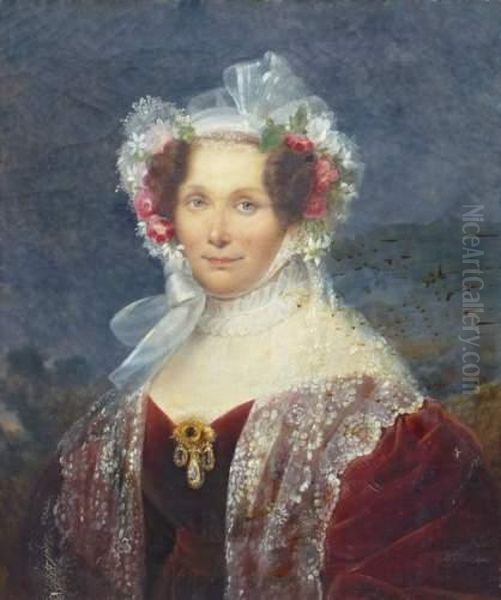 Portrait De Dame A La Robe Rouge - view 1
