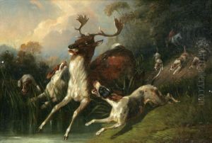 Hjortjakt by Carl Fredrik Kioerboe