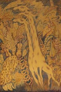 Giraffes And Other Animals In Jungle Setting. by Alexander Kips