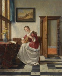 Playing The Lute by Otto Karl Kirberg