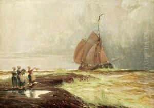 Friesische Fischersfrauen Nehmen Abschied Vom Auslaufendemfischkutter