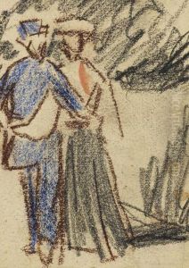 Spazierendes Paar by Ernst Ludwig Kirchner