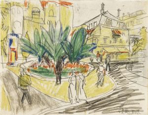 Das Boskett Auf Dem Albertplatz In Dresden by Ernst Ludwig Kirchner