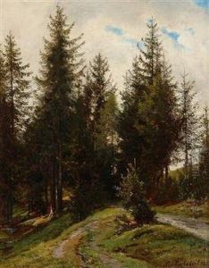 Trees By The Roadside by Alois Kirnig