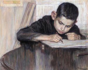 Practicing His Letters