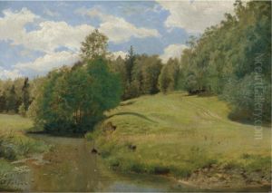 The Riverbank by Alexander Alexandrovich Kiselev