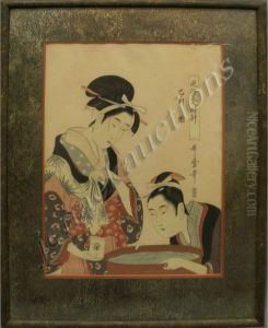 Vintage Japanese by Kitagawa Utamaro