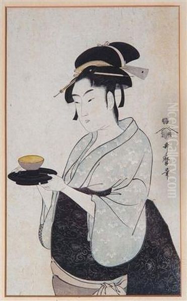 Kitigawa - Study Of Anoiran With Tea Bowl And Stand - view 1